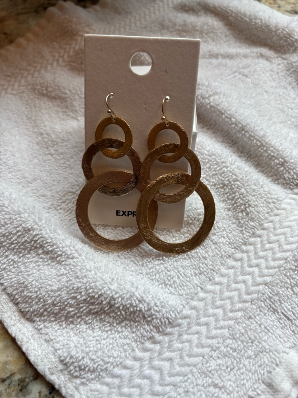 Express Gold-Tone Interlinked Triple Hoop Earrings